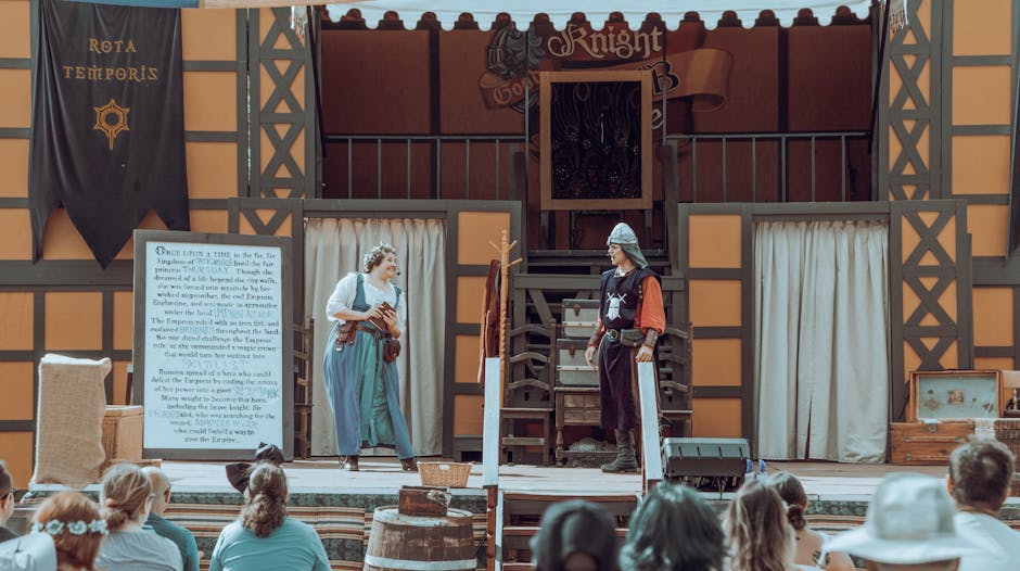 störtebeker festspiele - Actors in medieval costumes performing on an outdoor stage before an audien